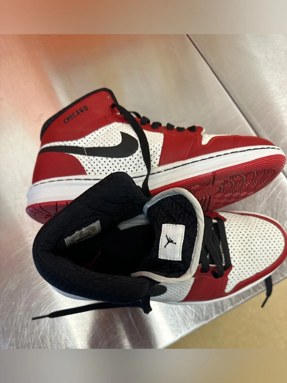 Nike Air Jordan 1 Alpha Mid iD Chicago Custom Size 9 Mens Red White Black